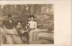 A Family in a Car - "To the Chutes" Postcard