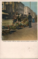 Flower Venders, Familiar Scene Junction Kearney & Market Sts. San Francisco, CA Postcard Postcard Postcard