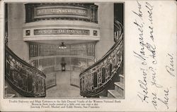 The Western National Bank- Double Stairway and Main Entrance to the Safe Deposit Vaults San Francisco, CA Postcard Postcard Postcard