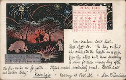 Rockets bursting in the air, Crackers bursting everywhere, Alligatorpedo too Makes the Teddy Bear skidoo. Koenig's Kearny at Post St. Postcard