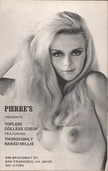 Pierre's presents Topless College Coeds Featuring Thoroughly Naked Millie San Francisco, CA Risque & Nude Postcard Postcard Postcard