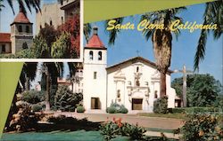 Santa Clara California- Inset- Santa Clara University Postcard Postcard Postcard