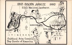 Golden Jubilee Fifth National Jamboree 1910-1960. Oakland Area Council Boy Scouts of America Postcard