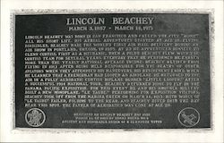 Lincoln Beachey Plaque Postcard