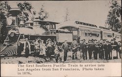 The First Southern Pacific Train to Arrive to Los Angeles from San Francisco - 1876 Postcard