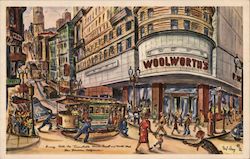 San Francisco's Famous Powell and Market Street corner Postcard