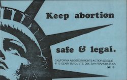 Keep Abortion Safe and Legal California Abortion Rights Action League Postcard