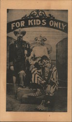 Clowns on KGNC-TV Channel 4 program advertisement: "For Kids Only" Postcard