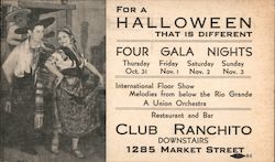 Halloween at Club Ranchito San Francisco, CA Postcard Postcard Postcard