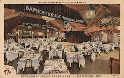 Dining Room of John's Rendezvous Postcard