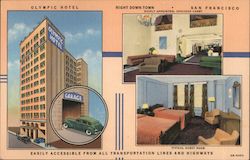 Olympic Hotel Right Down-Town San Francisco Richly Appointed Spacious Postcard