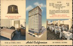 Hotel Californian San Francisco, CA Postcard Postcard Postcard