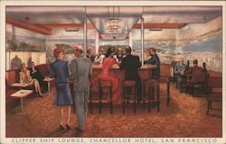 Clipper Ship Lounge, Chancellor Hotel Postcard