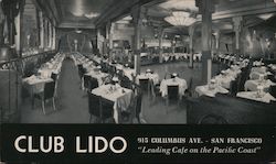 Club Lido "Leading Cafe on the Pacific Coast" Postcard