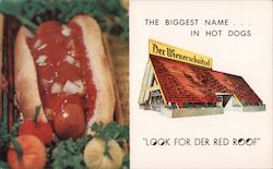 Der Wienerschnitzel - The Biggest Name in Hot Dogs - "Look for Der Red Roof" San Francisco, CA Postcard Postcard Postcard