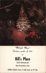 Bill's Place - Midnight Magic, Christmas Garden of 1971 San Francisco, CA Postcard Postcard Postcard