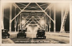 San Francisco - Oakland Bay Bridge At Night Postcard