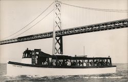 Sightseeing Boat under Oakland-San Francisco Bay Bridge Postcard