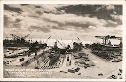 Worlds Largest Dry Dock and Crane Postcard