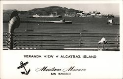 Veranda View of Alcatraz Island - Maritime Museum Postcard