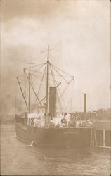 Steam Ship at the Dock Postcard