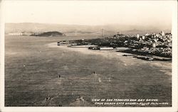 View of San Francisco and Bay Bridge From Golden Gate Bridge Postcard