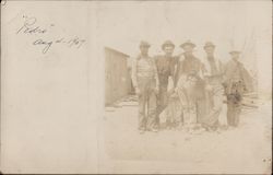 Five Men Standing Together Postcard