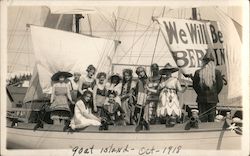 Goat Island Sailors in Drag - Oct. 1918 Postcard