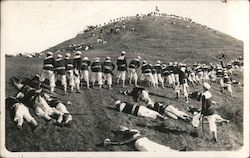 Navy Exercises on a Hill (Yerba Buena or Angel Island?) Postcard