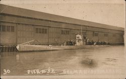 German Submarine, San Francisco Bay, First World War 1917 Postcard