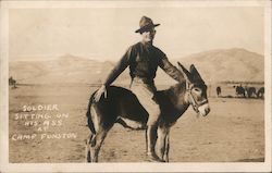 Soldier Sitting on His Ass at Camp Funston San Francisco, CA Postcard Postcard Postcard