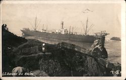 S.S. Ohigan On Rocks Postcard