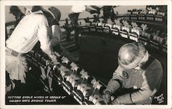 Setting Cable Wires in Saddle of Golden Gate Bridge Tower Postcard