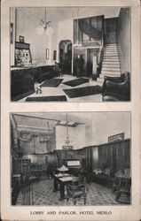 Lobby and Parlor, Hotel Menlo San Francisco, CA Postcard Postcard Postcard