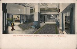 Lobby of Hotel Washington San Francisco, CA Postcard Postcard Postcard