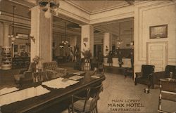 Main Lobby of the Manx Hotel Postcard