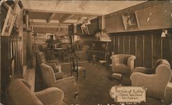 Portion of Lobby, Hotel Von Dorn, 242 Turk St. Postcard