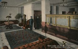 Front Lobby and Office, Hotel Court San Francisco, CA Postcard Postcard Postcard