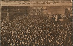 Tetrazzini Singing at Lotta's Fountain to 100,000 people San Francisco, CA Postcard Postcard Postcard