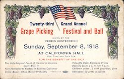 Twenty Third Grand Annual Grape Picking Festival and Ball Postcard