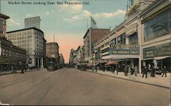 Market Street, Looking East San Francisco, CA Postcard Postcard Postcard