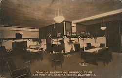 View of Recruiting Service Club, 126 Post St. Postcard