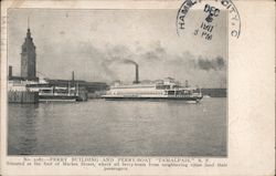 Ferry Building and Ferry Boat Postcard