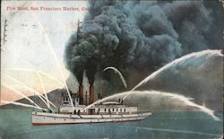 Fire Boat, San Francisco Harbor California Postcard Postcard Postcard