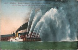 Fireboat "David Scannell," - Throwing 9,000 Gallons per Minute from 20 Streams Postcard