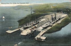 Hunters Point Dry Docks Postcard