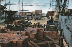 Shipping Scene on the Wharf Postcard