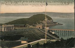 East Side of Island Showing Ball Game. Postcard