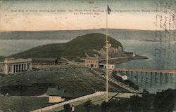 East Side of Island Showing Ball Game. Postcard