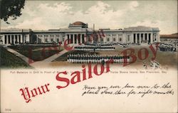 Full Battalion in Drill in Front of Barracks San Francisco, CA Postcard Postcard Postcard